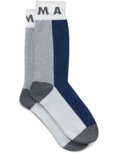 Marni intarsia-knit logo socks - Blue - zdjęcie produktu nr 1