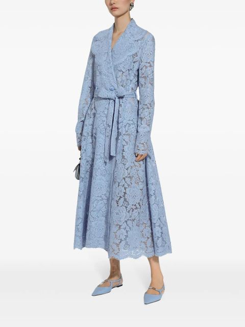 Dolce & Gabbana DNA cordonetto-lace trench coat - Blue