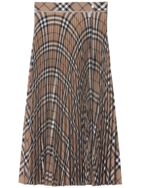 Burberry pleated check skirt - Neutrals - zdjęcie produktu nr 1