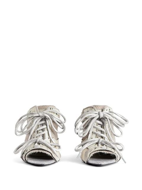Balenciaga lace-up mesh mules - Neutrals