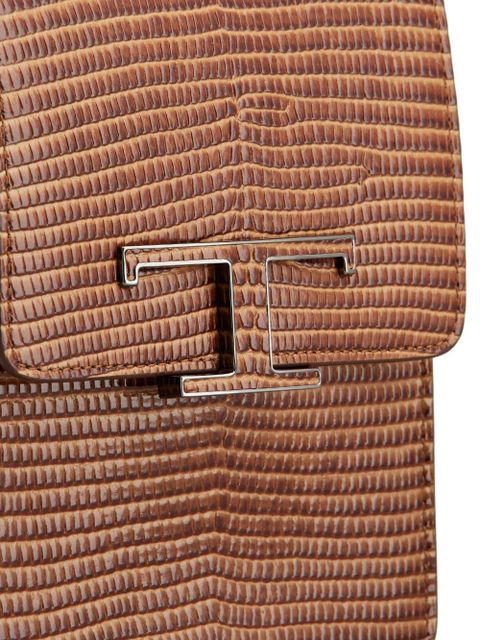Tod's logo-plaque leather crossbody bag - Brown
