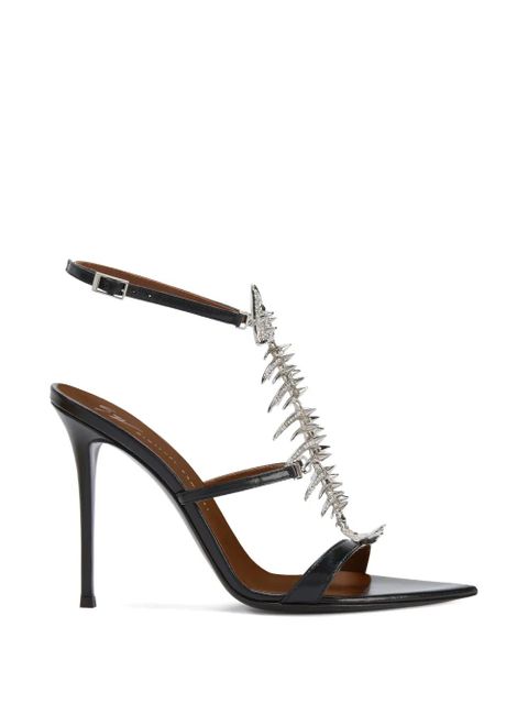 Giuseppe Zanotti Slim 2.0 fishbone-motif sandals - Black - zdjęcie produktu nr 1