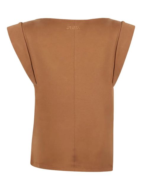 ISABEL MARANT draped cotton top - Neutrals