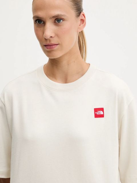 The North Face t-shirt bawełniany Redbox damski kolor beżowy NF0A8EG6QLI1