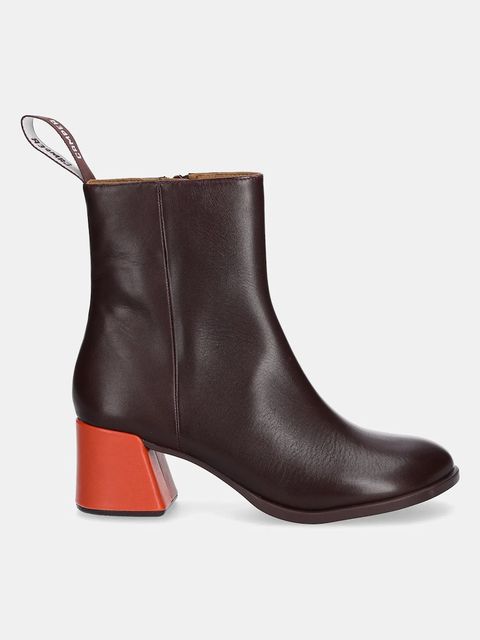 Camper botki skórzane TWS damskie kolor bordowy na słupku K400798-006 - zdjęcie produktu nr 2