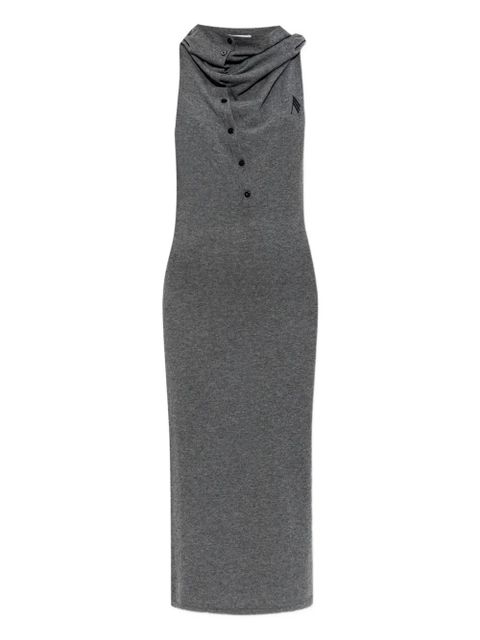 The Attico cowl-neck buttoned midi dress - Grey - zdjęcie produktu nr 1
