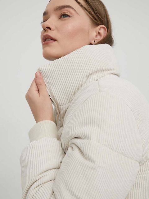 Hollister Co. kurtka damska kolor beżowy zimowa