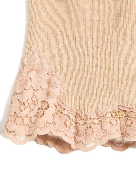Valentino Garavani cashmere lace-detailing headband - Neutrals