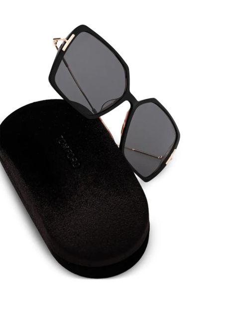 Saint Laurent Eyewear geometric-frame sunglasses - Black