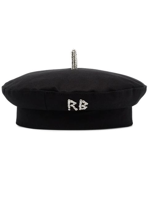 Ruslan Baginskiy crystal-logo cotton beret - Black - zdjęcie produktu nr 1