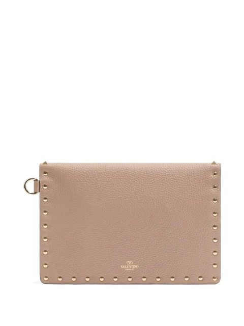Valentino Garavani Rockstud studded clutch bag - Neutrals - zdjęcie produktu nr 2