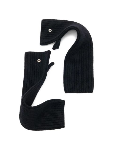 Maje flower appliqué gloves - Black