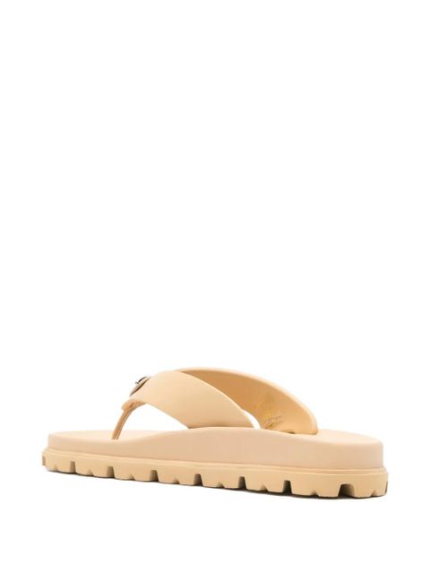 Prada triangle-logo thong flip flops - Neutrals