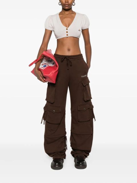 Vivienne Westwood puff-sleeve Orb cropped cardigan - White