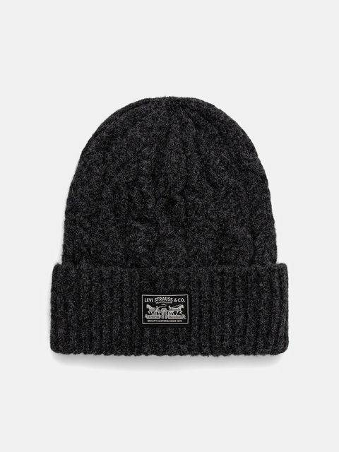 Levi's czapka z domieszką wełny kolor czarny 004D4 - zdjęcie produktu nr 1