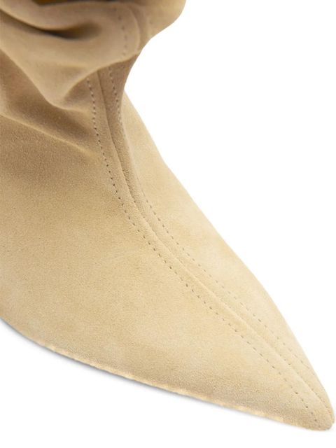 Balmain draped suede Wedge ankle boots - Neutrals