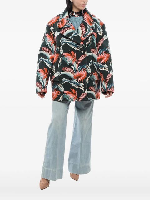 Maison Margiela floral-print double-breasted jacket - Green - zdjęcie produktu nr 1