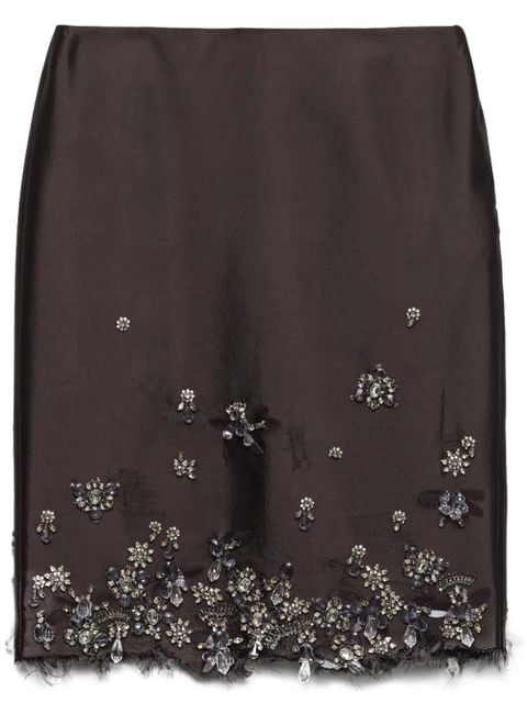 Prada embroidered midi skirt - Grey - zdjęcie produktu nr 1