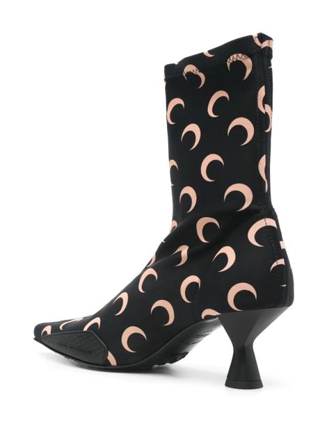 Marine Serre 60mm moon-printed jersey boots - Black - zdjęcie produktu nr 2