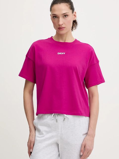 Dkny t-shirt bawełniany damski kolor różowy DP6T1662 - zdjęcie produktu nr 1