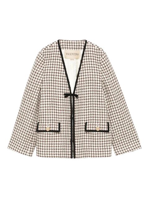 Valentino Garavani tweed houndstooth-pattern jacket - Neutrals - zdjęcie produktu nr 1