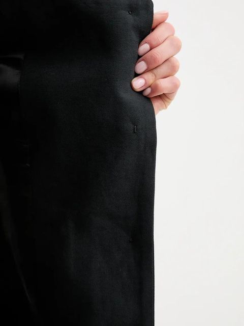 Remain marynarka z domieszką lnu kolor czarny jednorzędowa gładka 502522100