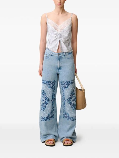 Claudie Pierlot embroidered wide-leg jeans - Blue - zdjęcie produktu nr 2