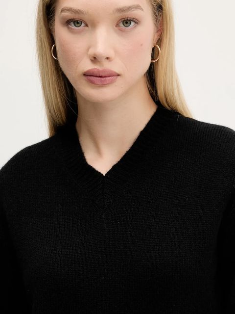 HUGO sweter wełniany damski kolor czarny 50545092