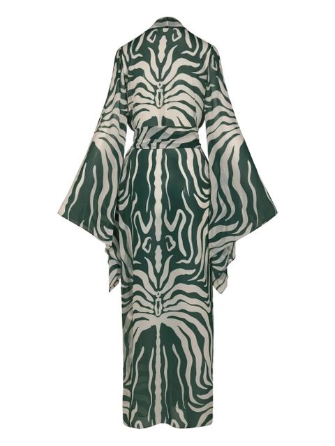 Johanna Ortiz Amazon zebra-print kimono - Green - zdjęcie produktu nr 2