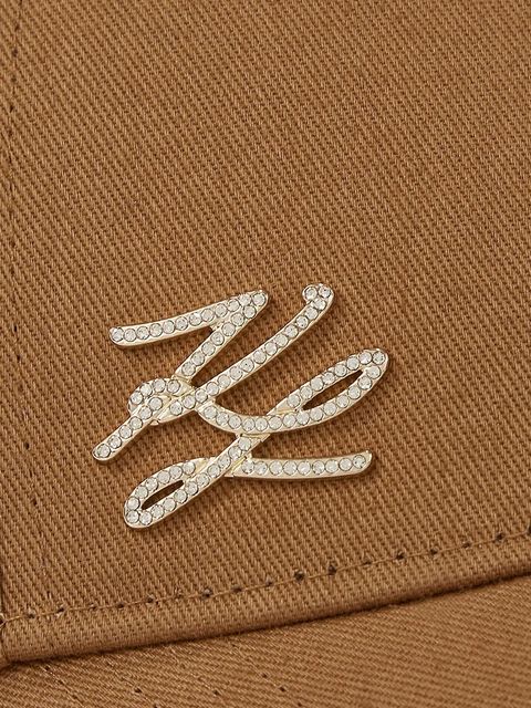 Karl Lagerfeld czapka bawełniana K/AUTOGRAPH kolor brązowy A3W33015