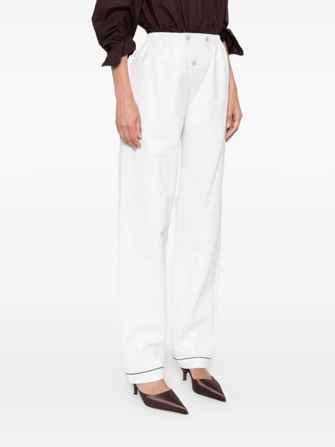 Prada button-fastening cupro trousers - White