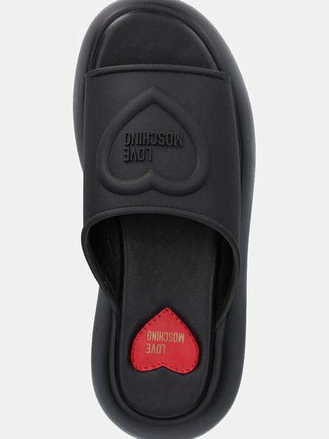 Love Moschino klapki damskie kolor czarny na platformie JA28207I0MI40000