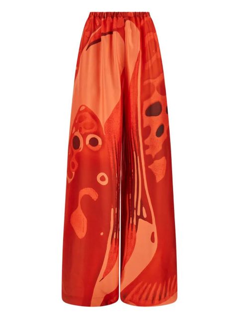 Ferragamo silk palazzo trousers - Red - zdjęcie produktu nr 1