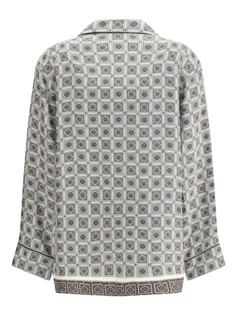 Loro Piana geometric-print silk shirt - Grey - zdjęcie produktu nr 2