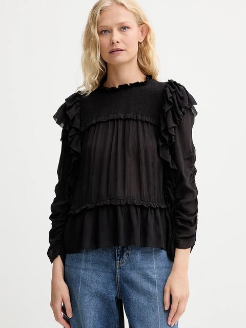 MUNTHE bluzka CRISP damska kolor czarny gładka 252100225231 - zdjęcie produktu nr 1