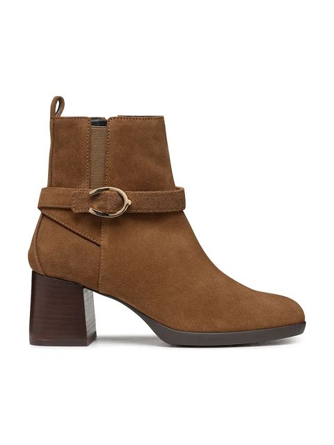 Geox botki zamszowe D WALK PLEASURE 55 damskie kolor brązowy na słupku D46XBA 00022 C6372 - zdjęcie produktu nr 1