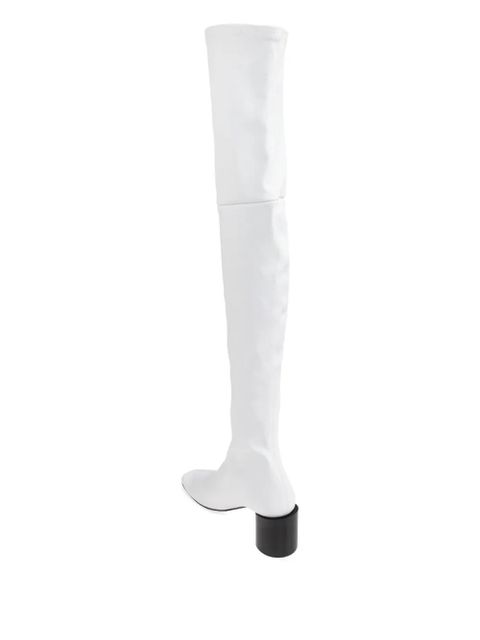 Jil Sander 60mm block-heel over-the-knee boots - White