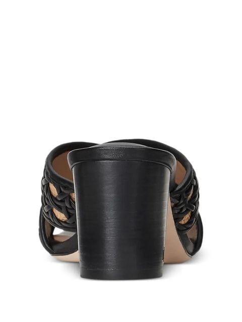 Lauren Ralph Lauren 60mm woven cross-strap heeled sandals - Black - zdjęcie produktu nr 2