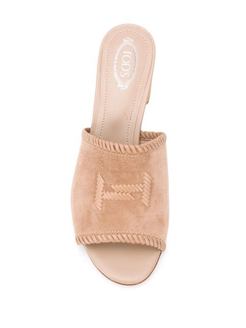 Tod's logo embroidered 55mm sandals - Brown