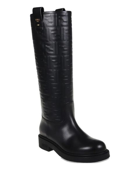 FENDI logo-embossed boots - Black