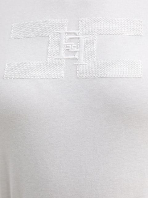Elisabetta Franchi t-shirt bawełniany damski kolor biały MA00756E2