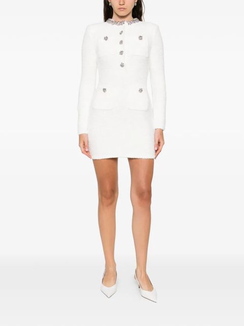 Self-Portrait embellished pocket mini dress - White - zdjęcie produktu nr 2