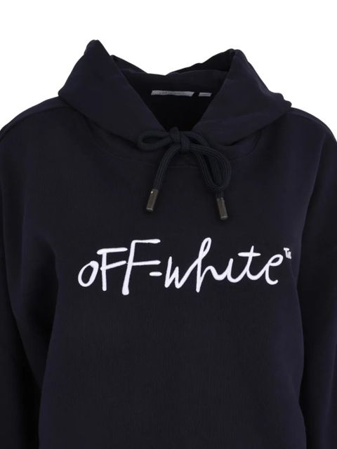 Off-White logo-embroidered hoodie - Blue