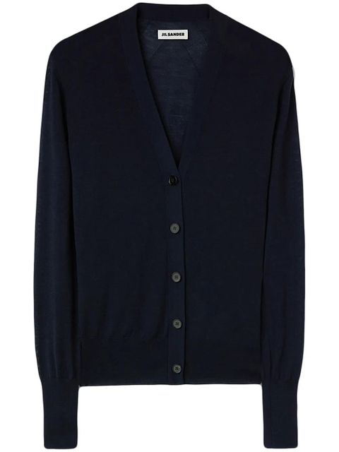 Jil Sander V-neck cashmere cardigan - Blue - zdjęcie produktu nr 1