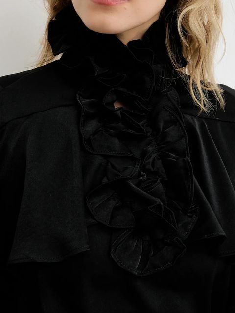 Answear.LAB bluzka damska kolor czarny gładka