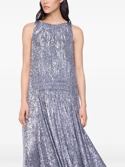 Rabanne sequined high-low dress - Silver