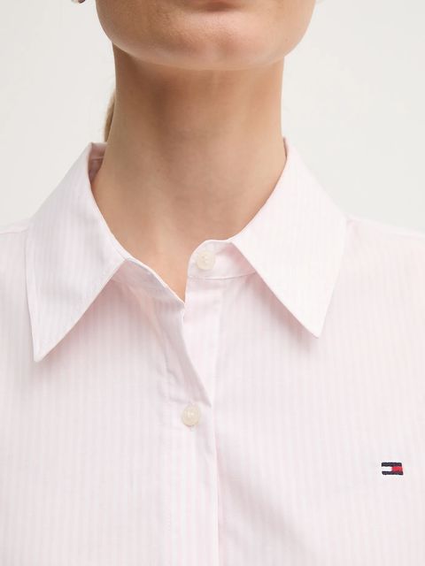 Tommy Hilfiger koszula damska kolor różowy regular z kołnierzykiem klasycznym WW0WW47169