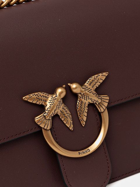 Pinko torebka skórzana kolor brązowy 100941 A0F1