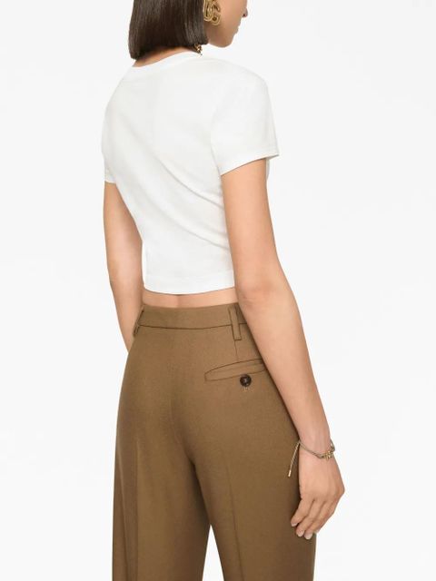 Dolce & Gabbana logo-plaque straight-leg trousers - Brown