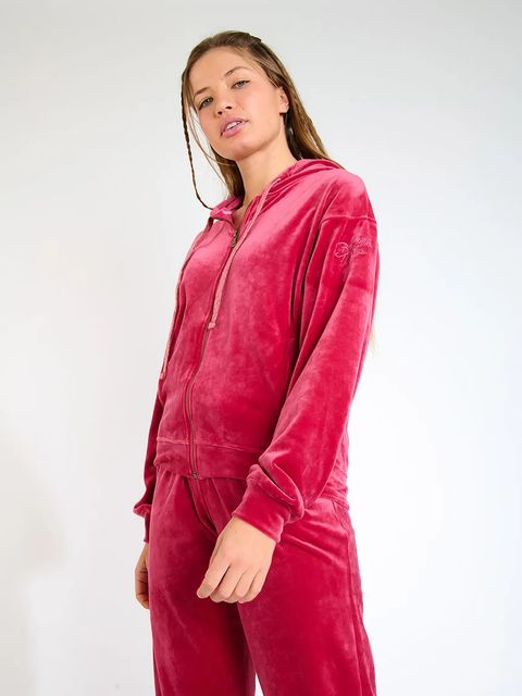 Banana Moon bluza Seachic damska kolor różowy z kapturem gładka IVY.SEACHIC - zdjęcie produktu nr 2